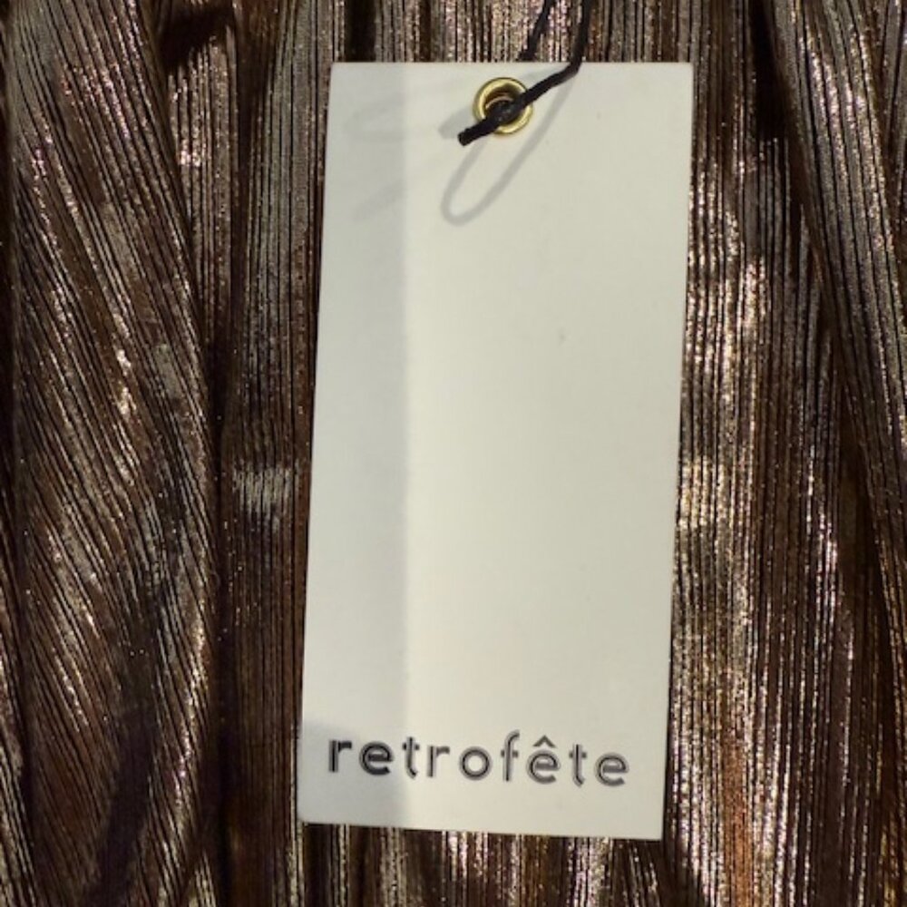 retrofête Jett Dress Metallic Bronze XS NWT - Picture 6 of 8